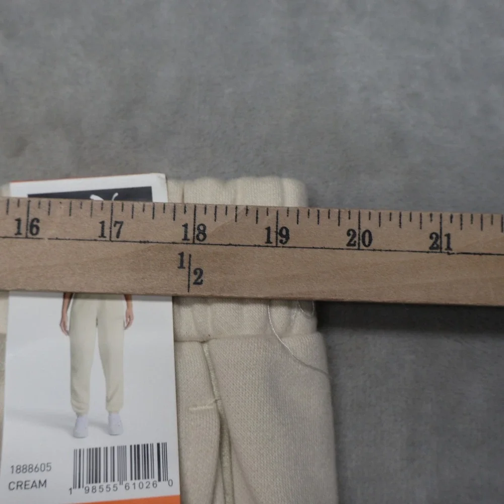 Puma Fleece Jogger Womens XXL Cream Soft Athletic‎ Loungewear Comfort 39x29 NWD